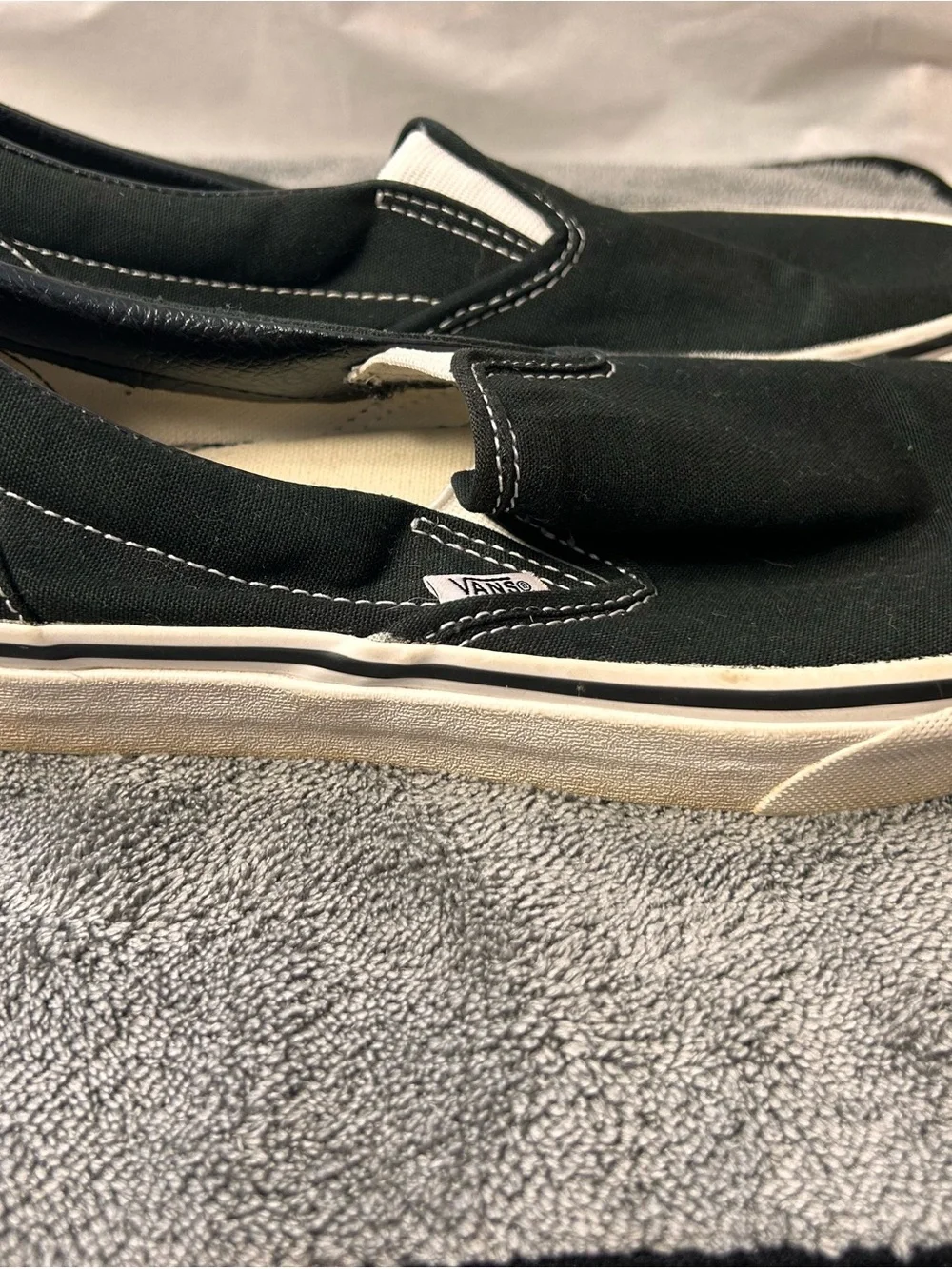 Vans Black Slip-On Canvas Loafers